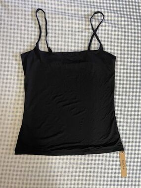 NWT Women’s Black EasyGala Spaghetti Strap Double Lined Square Neck Cami